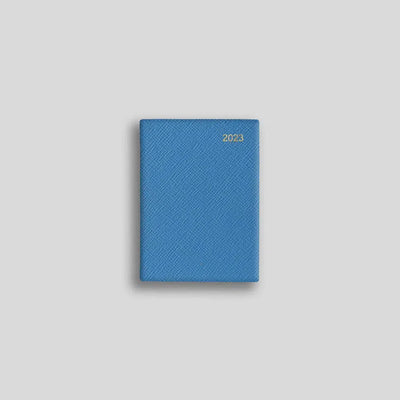 LSM Agenda Savoy Mini Semainier-Agenda-Leathersmith of London-2023-Bleu Capri-Papeterie du Dôme