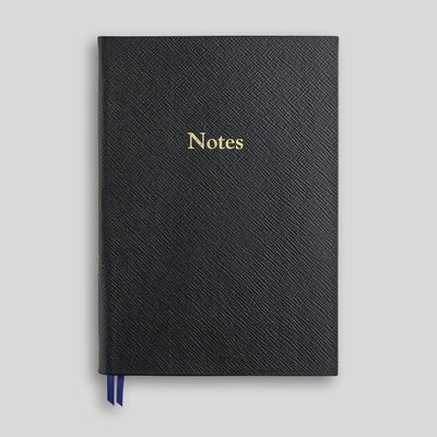 LSM Notebook Ligné Chelsea-Carnet-Leathersmith of London-Noir-Papeterie du Dôme