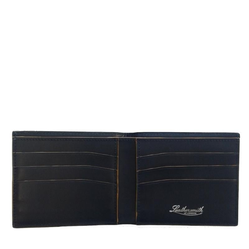 LSM Porte Cartes de Crédit-Porte Carte de Crédit-Leathersmith of London-Bleu Marine, tranche Camel-Papeterie du Dôme