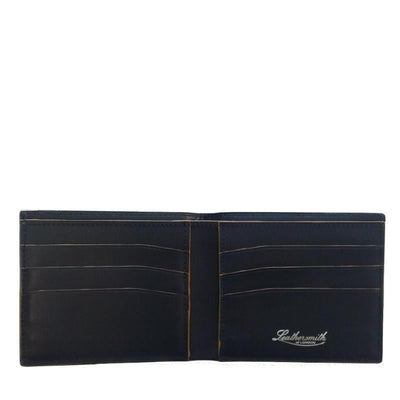 LSM Porte Cartes de Crédit-Porte Carte de Crédit-Leathersmith of London-Bleu Marine, tranche Camel-Papeterie du Dôme