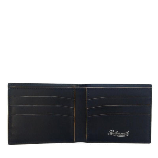 LSM Porte Cartes de Crédit-Porte Carte de Crédit-Leathersmith of London-Bleu Marine, tranche Camel-Papeterie du Dôme