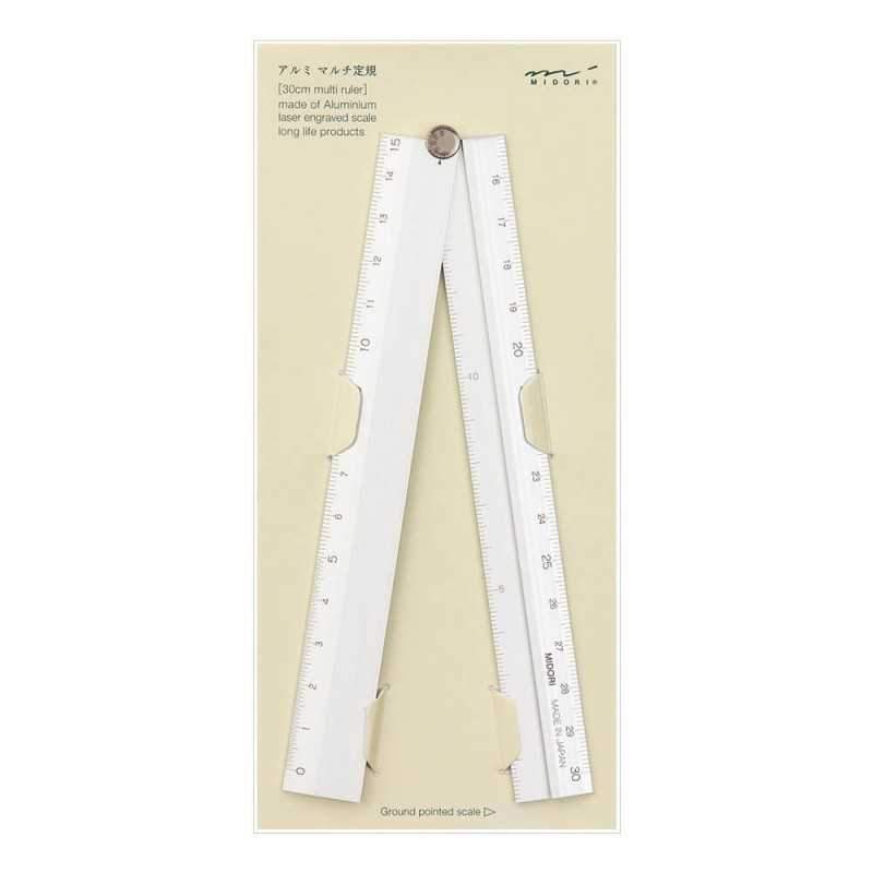 MDR Règle Pliable Multifonctions 30 cm-Règle-Midori-Argent-Papeterie du Dôme