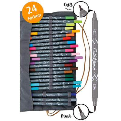 ONL Set de 24 Stylos Brush avec Etui-Stylo Calligraphique-Online-Papeterie du Dôme