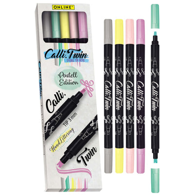 ONL Set de 5 Stylos Brush Pastel-Stylo Calligraphique-Online-Papeterie du Dôme