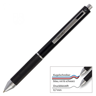 ONL Stylo Multifonctions 4 en 1-Stylo Plume-Online-Noir-Papeterie du Dôme