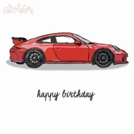 PAT Carte Smart Casual-Carterie-Patchwork-Voiture de sport rouge-Papeterie du Dôme
