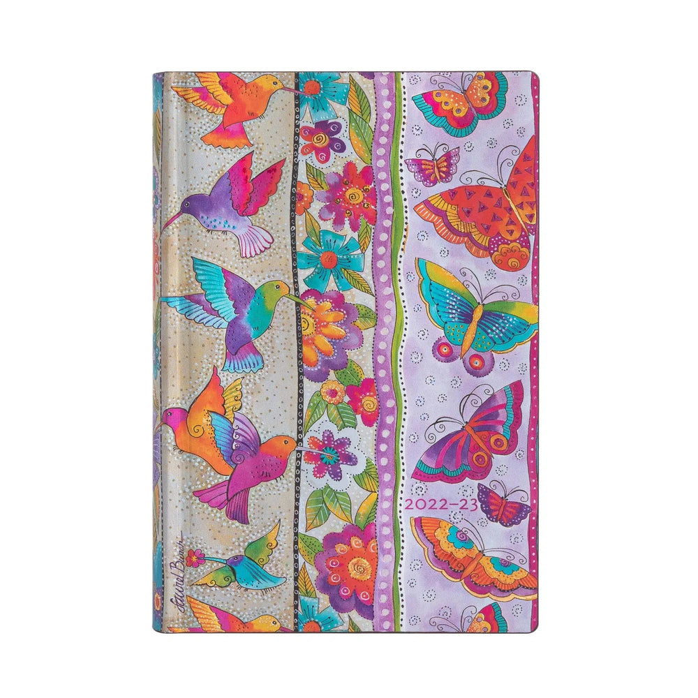 PBKS Agenda Mini Journalier Flexi Souple SAS-Agenda-Paperblanks-2022-2023-Colibris et Papillons-Papeterie du Dôme