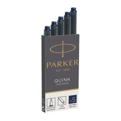 PKR Cartouches Longues Quink-Encre-Parker-Bleu Noir-Papeterie du Dôme