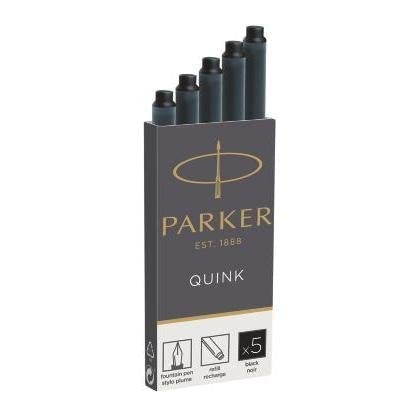 PKR Cartouches Longues Quink-Encre-Parker-Noir-Papeterie du Dôme