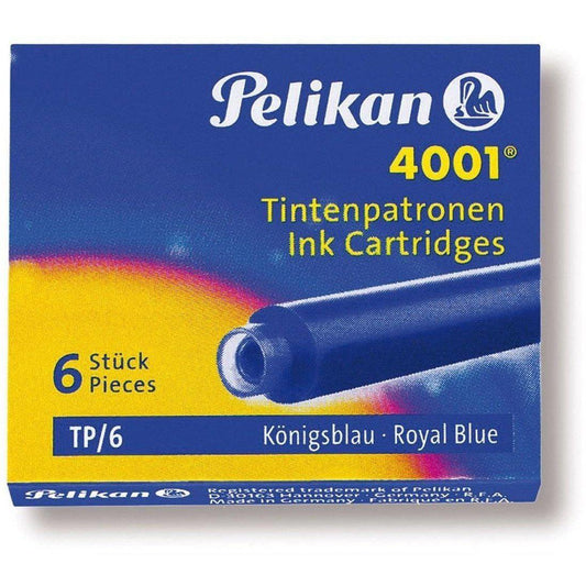 PLK Boîte 6 Cartouches Bleu Royal-Encre-Pelikan-Papeterie du Dôme