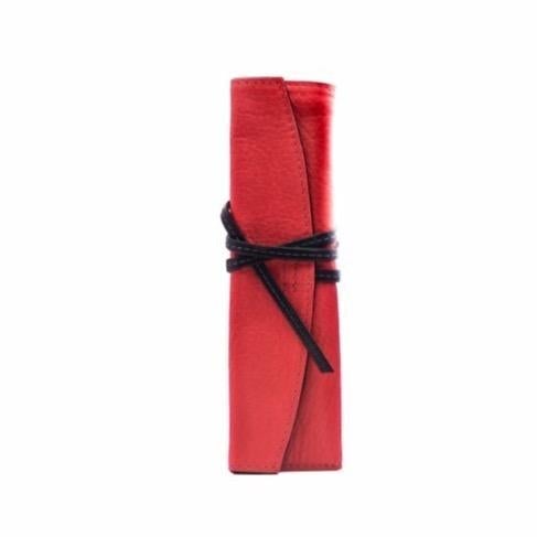 PLT Étui Cuir Grainé Urushi-Étui à Stylos-Pilot-S Petit-Rouge-Papeterie du Dôme