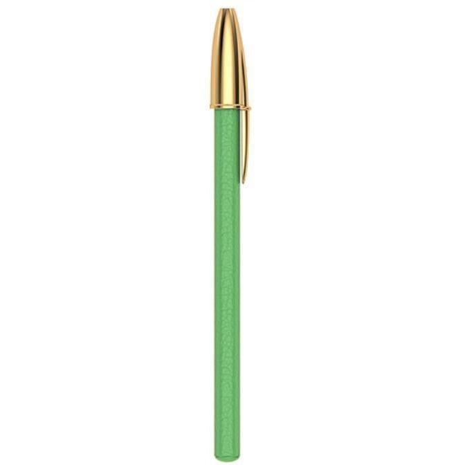 PNL Bic Cristal-Stylo Bille-Pinel et Pinel-Or Jaune Taurillon Menthe-Papeterie du Dôme