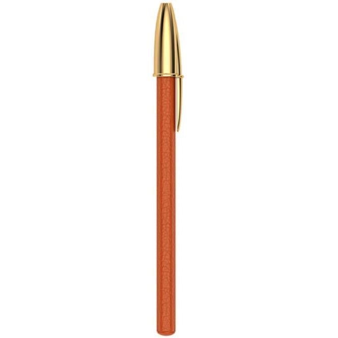 PNL Bic Cristal-Stylo Bille-Pinel et Pinel-Or Jaune Taurillon Tangerine-Papeterie du Dôme