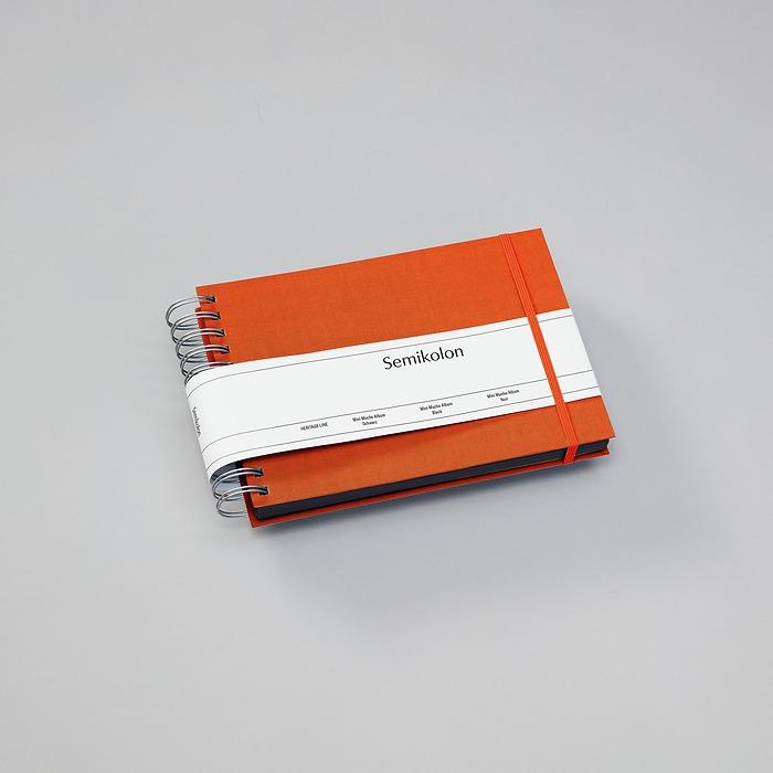 SMK Album Photo Mini Mucho-Album Photo-Semikolon-25 x 16 cm-Orange-Noir-Papeterie du Dôme