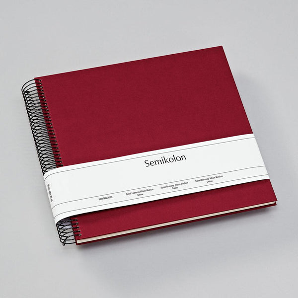 SMK Album Photo Spirale Medium Economy-Album Photo-Semikolon-23 x 22.3 cm-Burgundy-Crème-Papeterie du Dôme