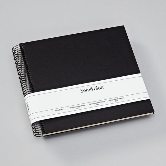 SMK Album Photo Spirale Medium Economy-Album Photo-Semikolon-23 x 22.3 cm-Noir-Crème-Papeterie du Dôme