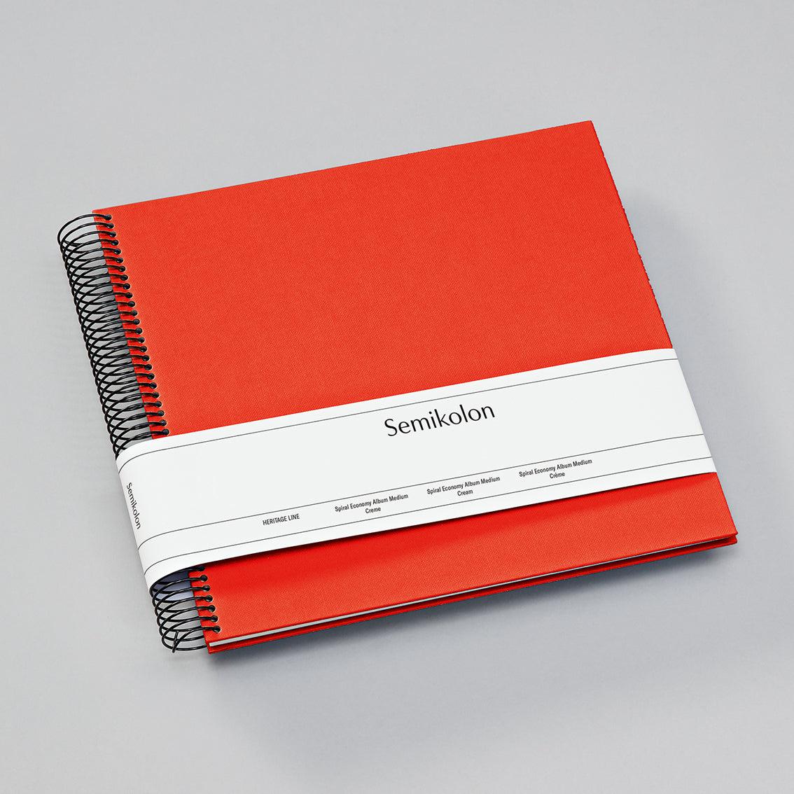 SMK Album Photo Spirale Medium Economy-Album Photo-Semikolon-23 x 22.3 cm-Orange-Crème-Papeterie du Dôme