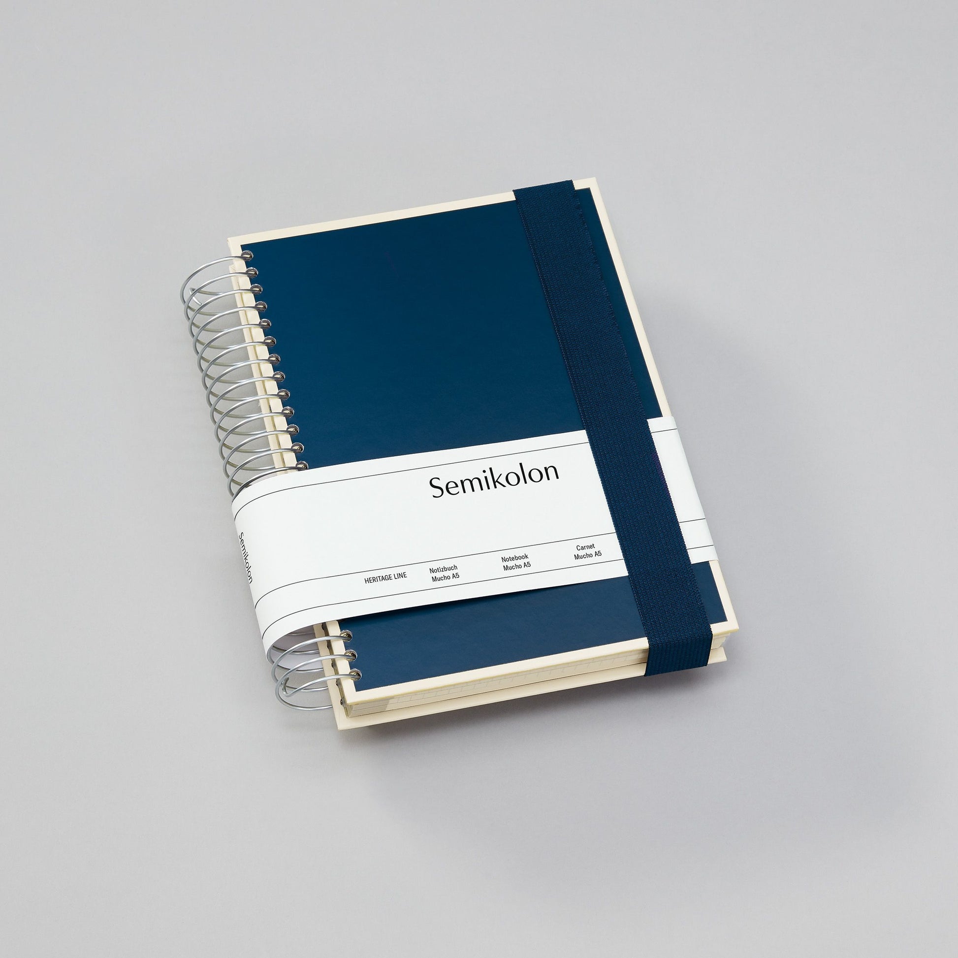SMK Carnet A5 Mucho-Carnet-Semikolon-A5-Marine-Crème-Papeterie du Dôme