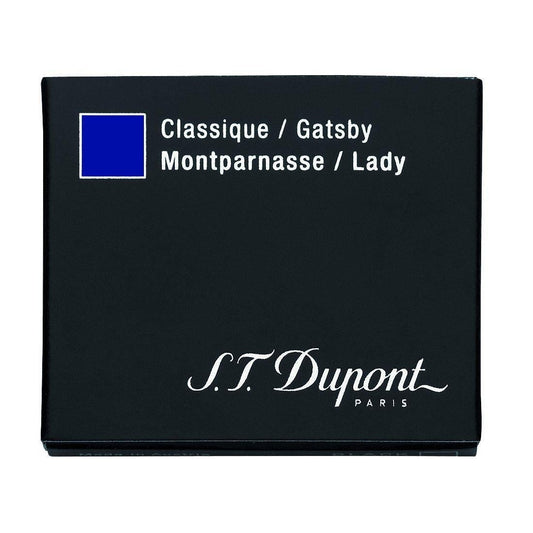 STD Boîte 6 Cartouches Classique-Encre-S.T. Dupont-Bleu Royal-Papeterie du Dôme
