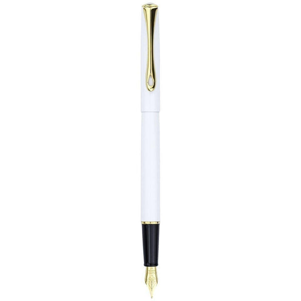 Stylo Plume Diplomat Traveller Snow White Doré - Blanc-Stylo Plume-Diplomat-Papeterie du Dôme