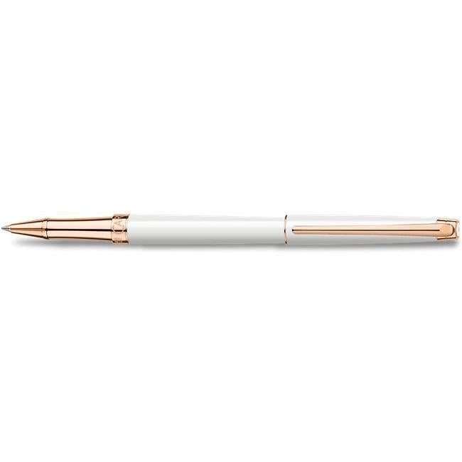 Stylo Roller Caran d'Ache Léman Slim Blanc Or Rose-Stylo Roller-Caran d'Ache-Papeterie du Dôme