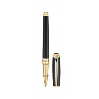 Stylo Roller S.T. Dupont D Line Médium Noir Or-Stylo Roller-S.T. Dupont-Papeterie du Dôme