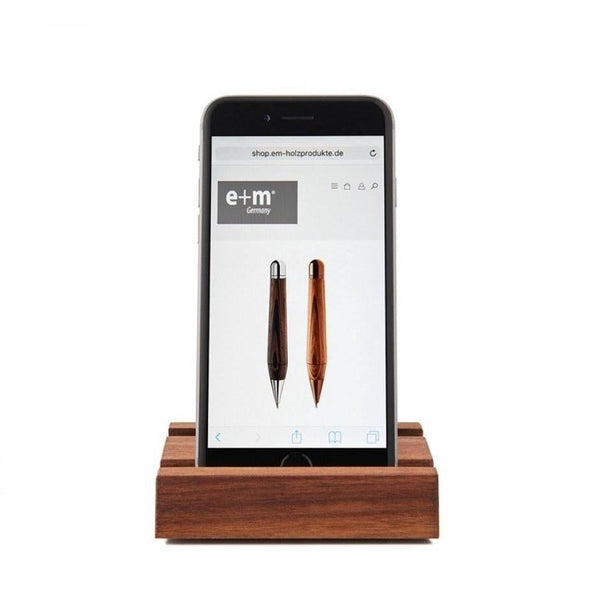e+m Repose Téléphone-Accessoire-e+m germany-Noyer-Papeterie du Dôme
